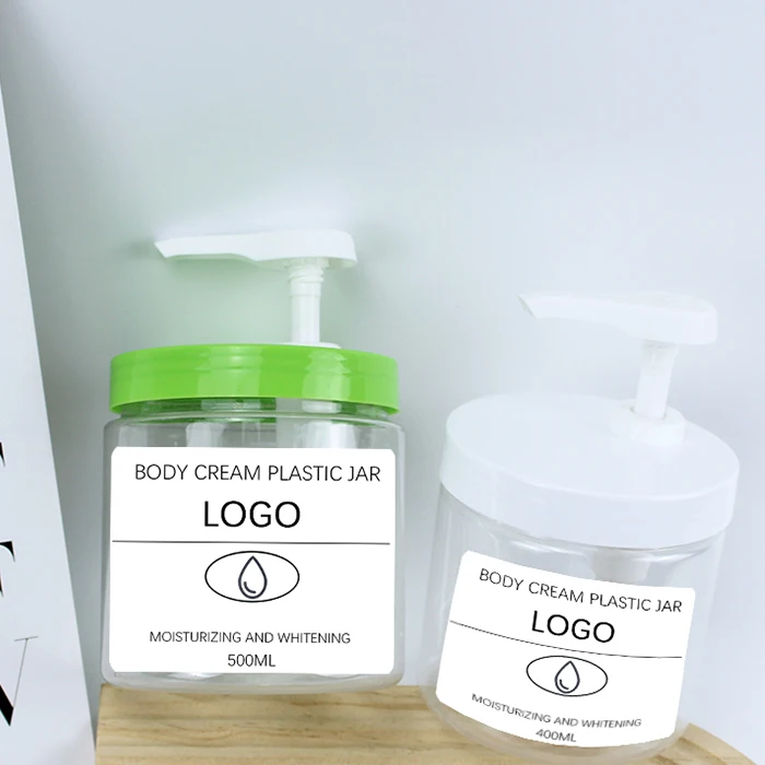 Empty 89mm Cap Wide Mouth 400g 500g Transparent Cosmetic Bottle Packaging Plastic Oil Pump Cream Jar