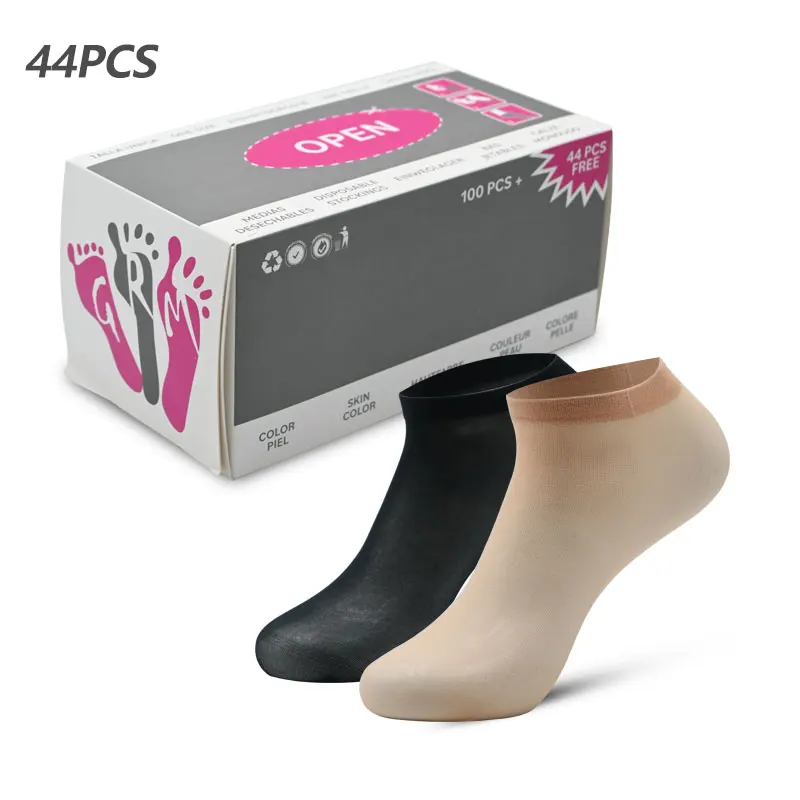 Top Export Quality Transparent Ankle-Length Elastic Breathable Sheer Disposable Knitted Socks for Spring 100+ Pair Trial Size