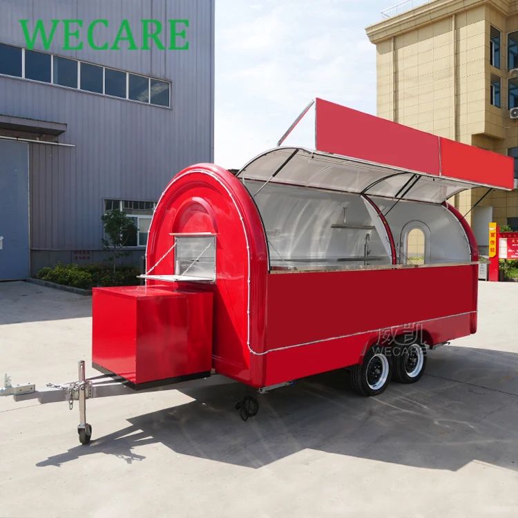 Wecare Food Car Coffee Trailers Concession Food Trailer Ice Cream Truck Hot Dog Cart