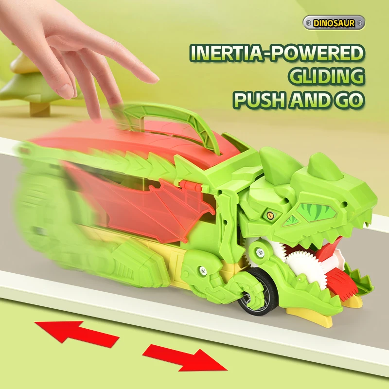 Inertial Dinosaur Toy Press Car Educational Cartoon Animal Diy Slide Wheels Disassembly Truck Toy for Kids Inertial Toy Car