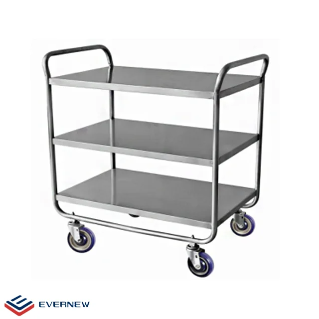 Mobile food cart trolley Classics UltraDurable Commercial-Grade 3-Tier NSF Utility Cart