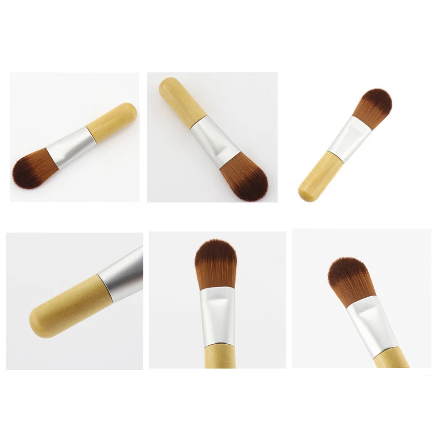 Wholesale single mini makeup brush bamboo handle Foundation Brush vegan Smudge