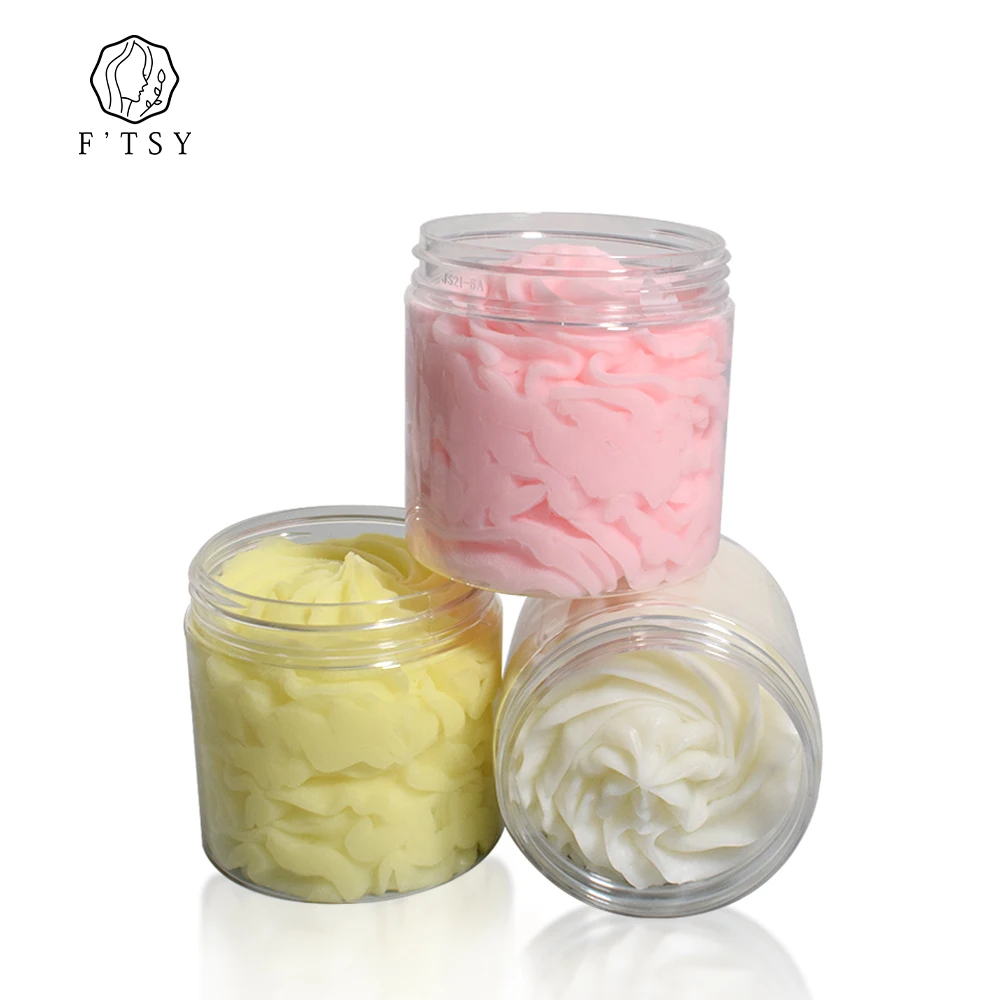 Factory Custom Natural Organic Colorful Creamy Texture Body Butter Cream Moisturizing Rainbow Whipped Soap