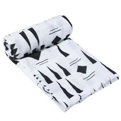 nursery shower gift set unisex neutral muslin organic cotton swaddle blanket