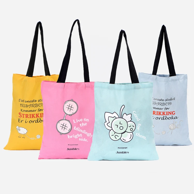 Hotsale cheap high quality promotional customize logo 100% calico canvas cotton tote shopper bags with handles