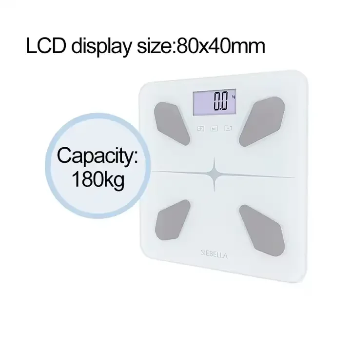 CE Rohs electronic balance body fat scale 180 kg backlight function smart weight scale BMI calorie body fat weight scale