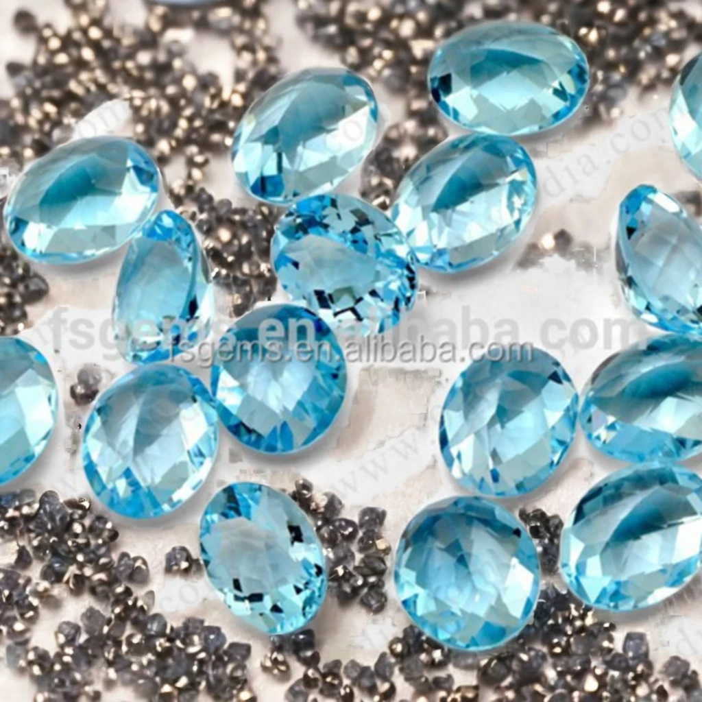 Best Price Wholesale Blue Topaz High Quality Oval Sky Blue Crystal Gemstone Jewelry Making Heart Pear Emerald Glass Jewelries