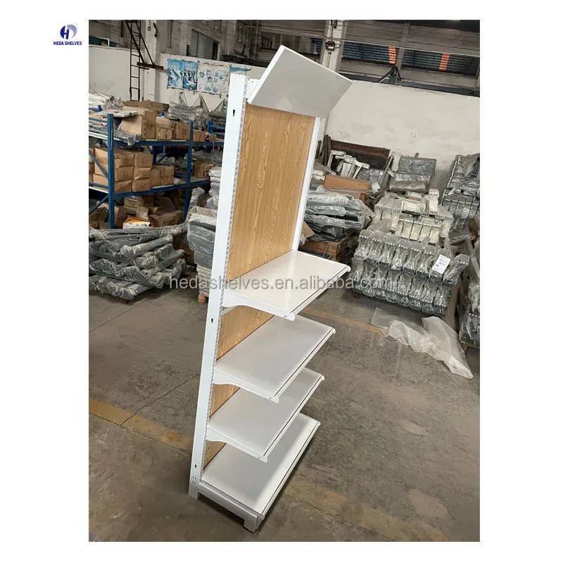 Hot Selling American Style Beauty Supply Store Products Wholesale Slatwall Gondola Wooden Retail Shelving