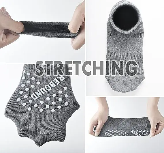 Custom Non Slip Gel Cycling Women No Show Trampoline Athletic Ankle Grippy Quick Dry Sport Yoga Pilates Anti Slip Grip Socks