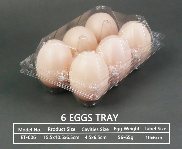 6 Holes Transparent Plastic Egg Box Cheap Transparent Plastic Egg Trays Egg Box For Supermarket