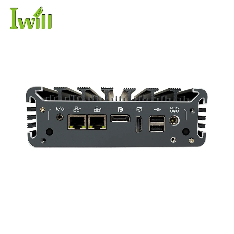 Fanless embedded mini pc Iwill N3122 i5 7360U Dual core 2*2.5G LAN Linux mini pc with 1*SIM slot 6*USB