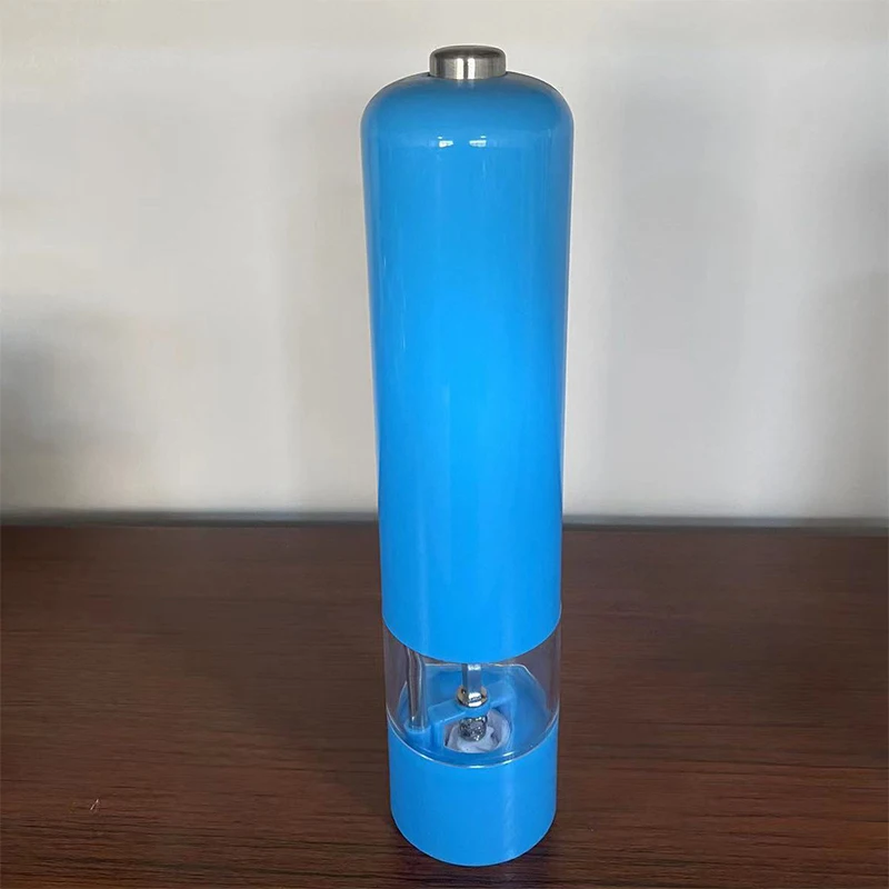 Plastic ABS electric pepper mill transparent battery coarse salt grinder modern minimalist kitchen electric seasoning grinder