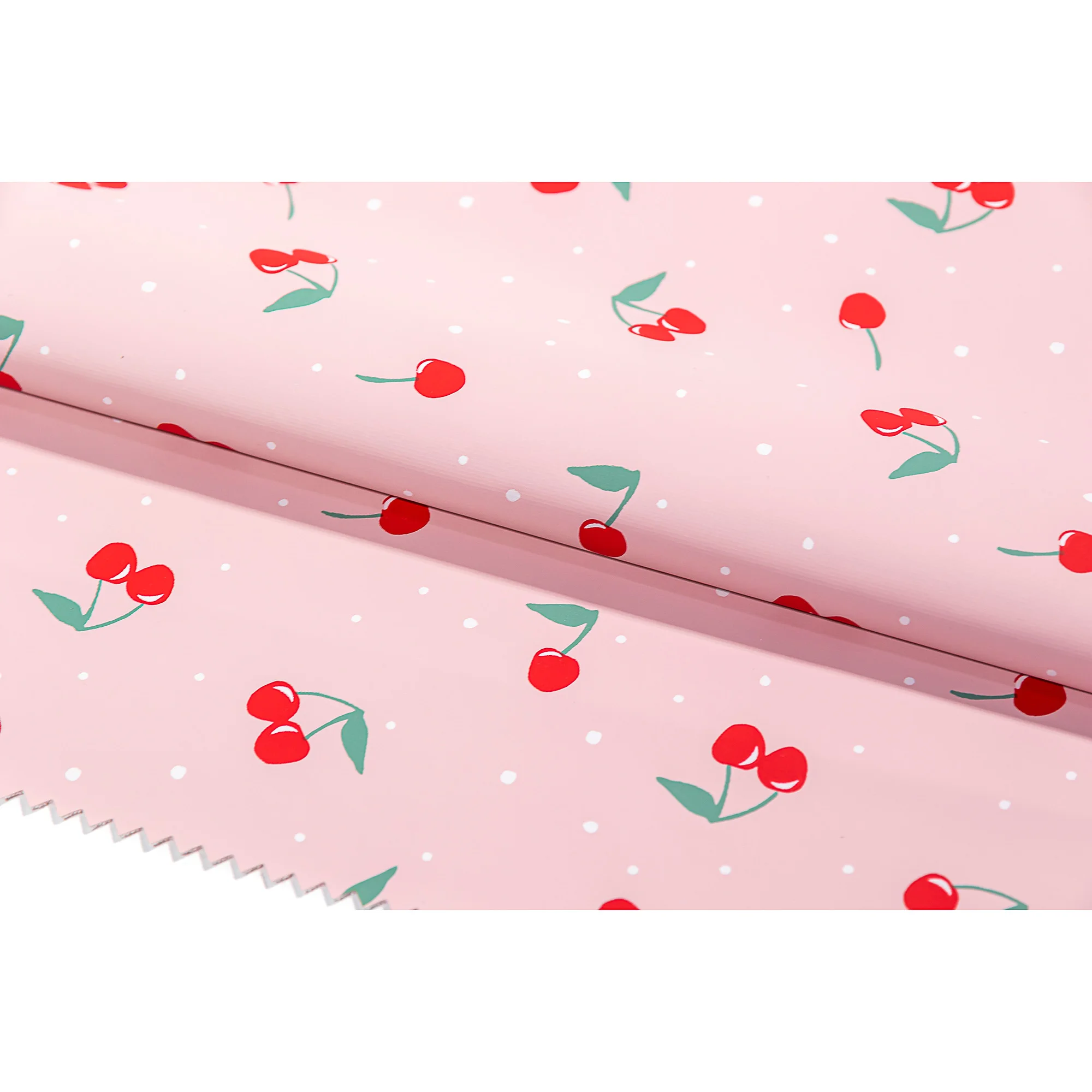 New Style Cherry Printing PU Coated Leather for Clothing Fabric