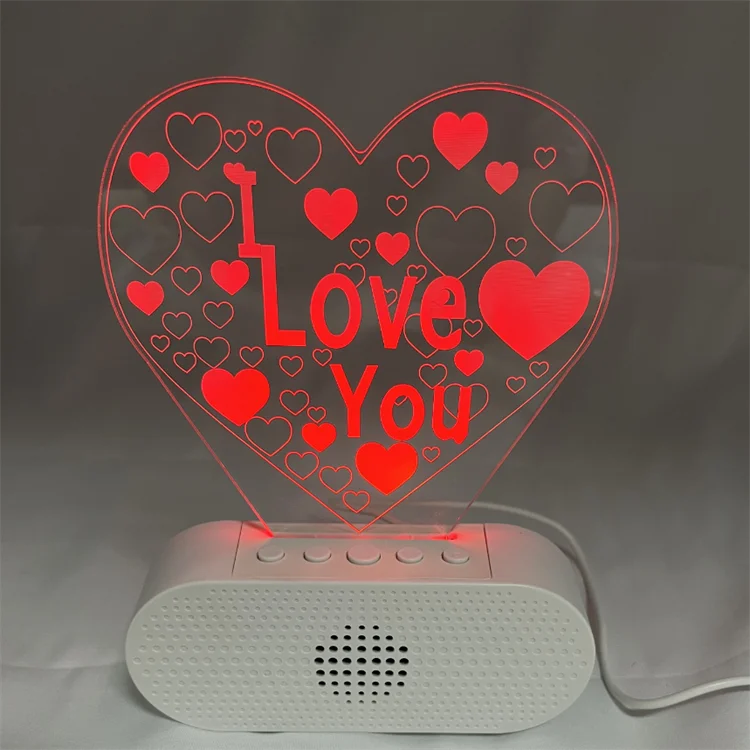 DIY Customize Design 3d Speaker Led Usb Rechargeable Touch Lamp 7 Colors Quran Night Light