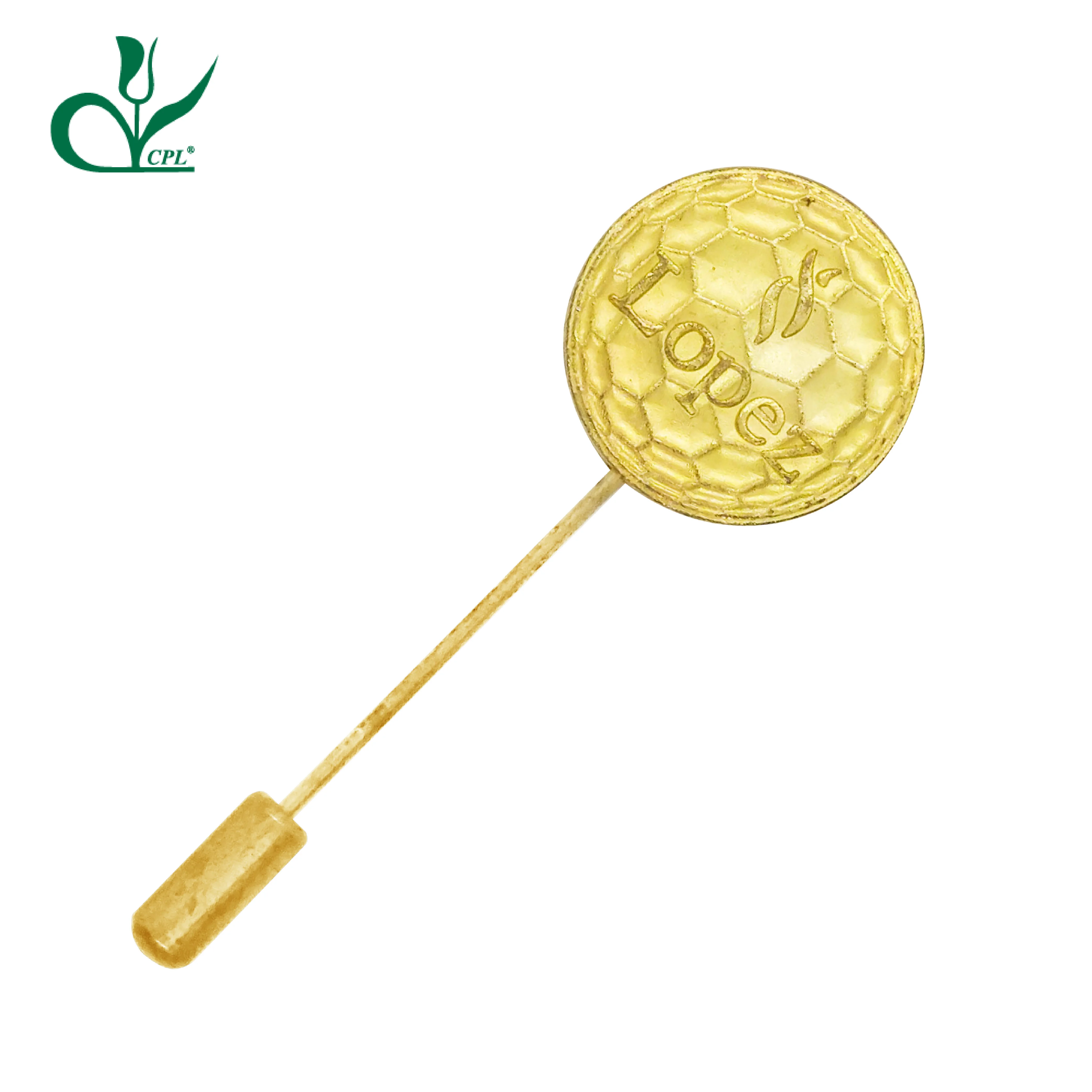 Best selling custom fashionable pin Badge lapel Flower Gold plated metal Brooch Pin Suit