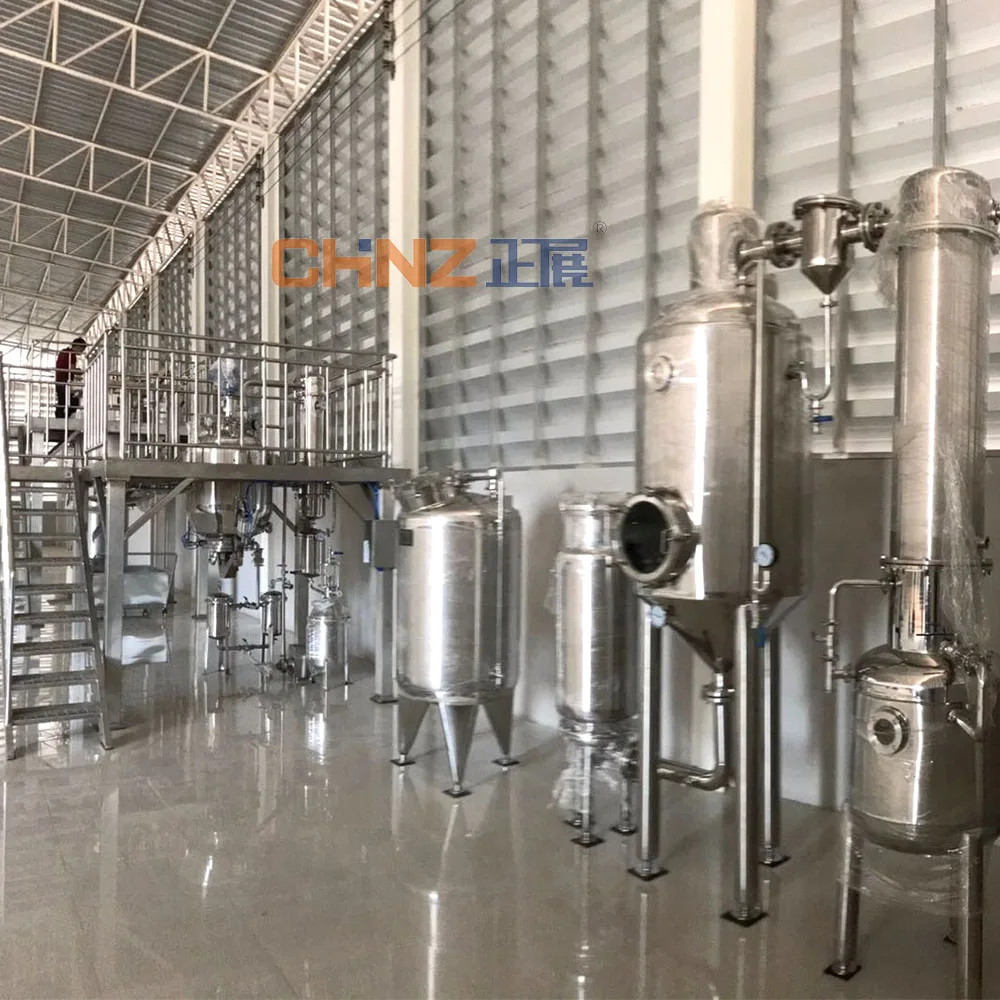 Falling film extraction evaporator with plant condenser for sugar industry fruit juice equipment factory price
