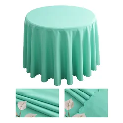 Wholesale banquet Nordic style Popular green color custom wedding tablecloth round white polyester table cloth