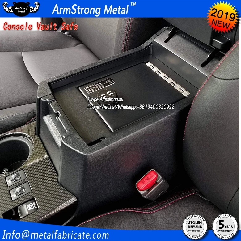 ArmStrong Metal ARM01CS Locker Down Console Safe with 4 Digit Combo,Secure and Organized in Car, Compatible With 2014 1500