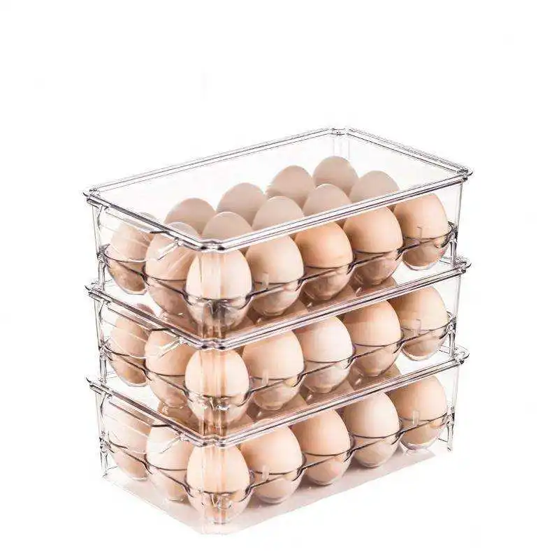 Пластиковый прямоугольник для хранения яиц организации холодильник коробка кухня