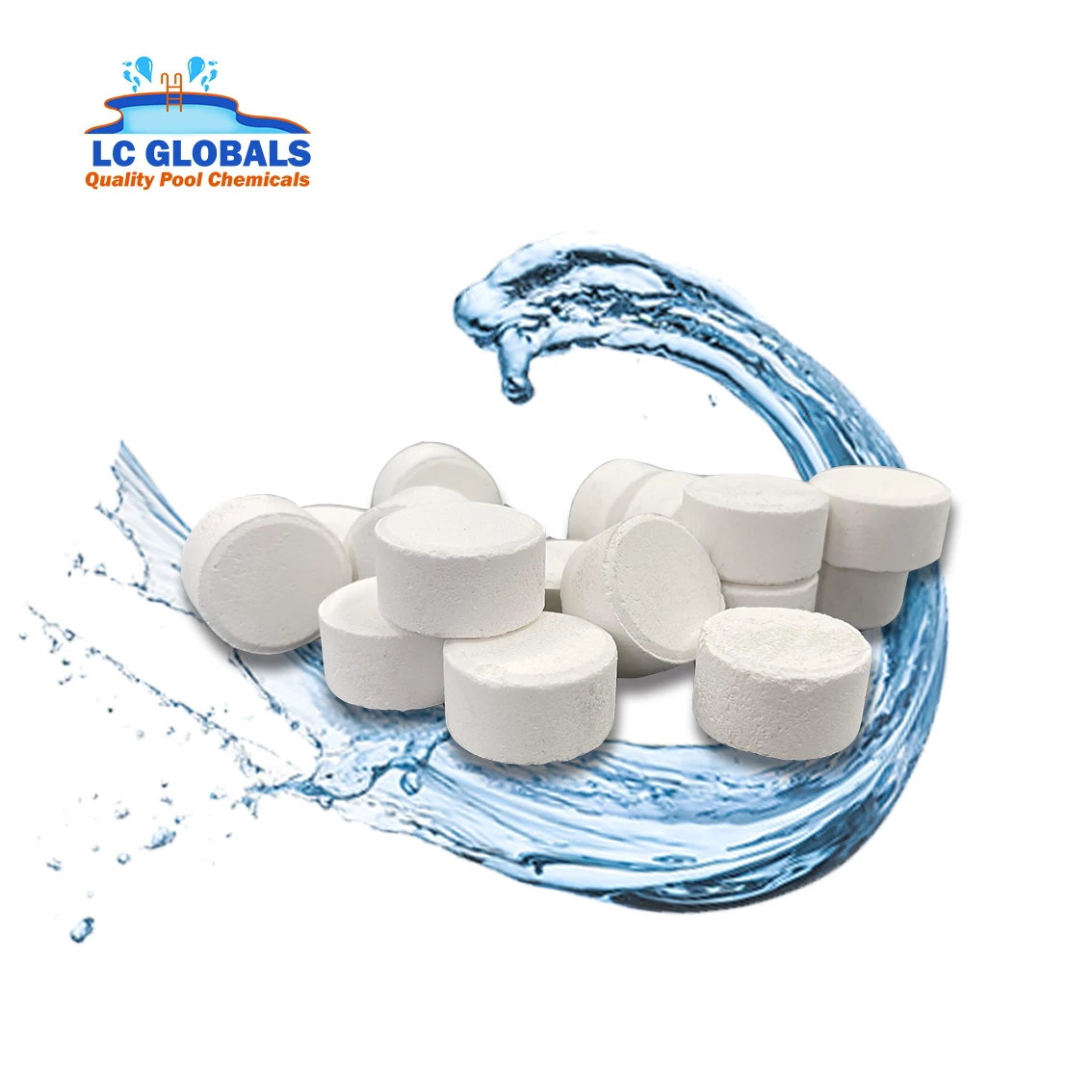 best price 1g 2g 20g 200g tablet 3 inch chlorine Tablets white chlorine granular 55lbs per bucket  tcca for USA