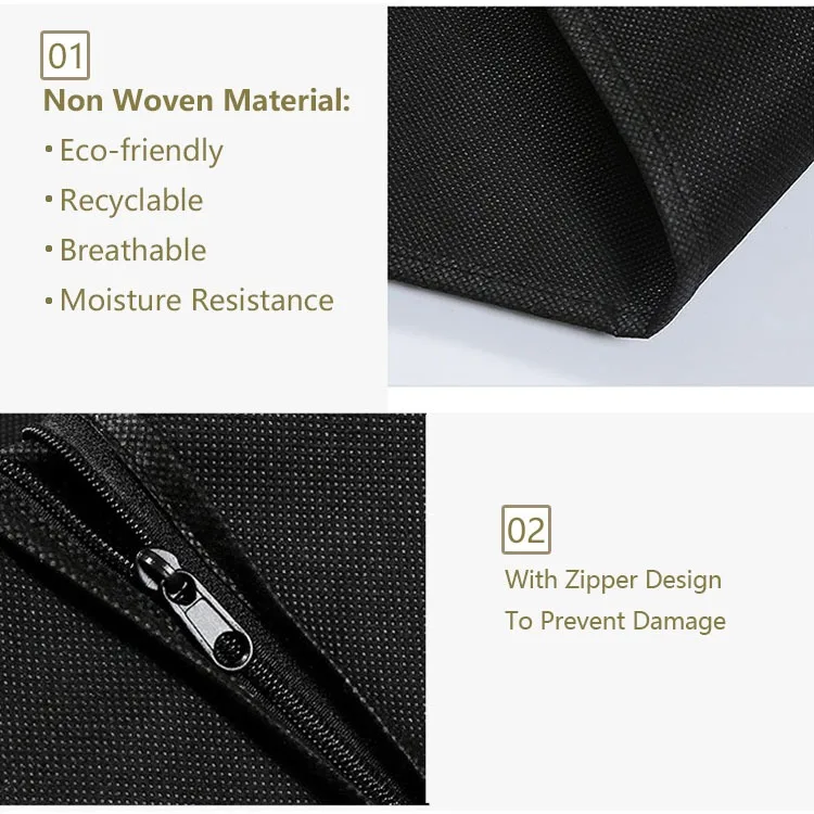 Eco friendly Dust Cover Breathable Men Suit Cover Travel Bridal Long Dress Wedding Gown