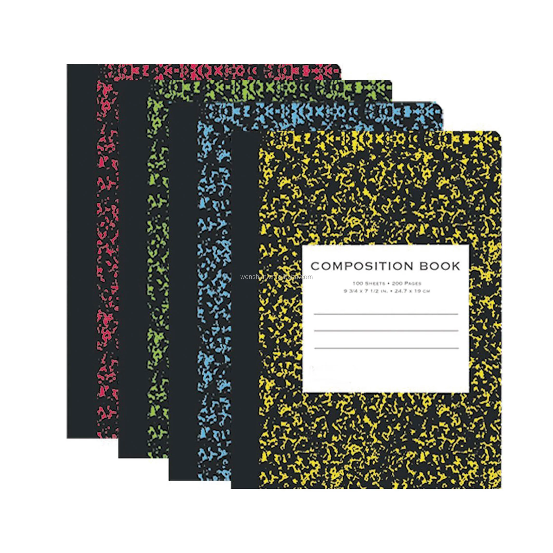 American School Supply 200 pages Hardcover Marble Composition Stationery Notebooks