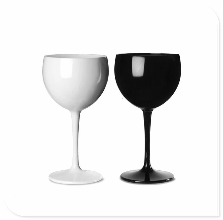 Clear Black And White Burgundy Glass For Wedding Party Plastic Wine Cup