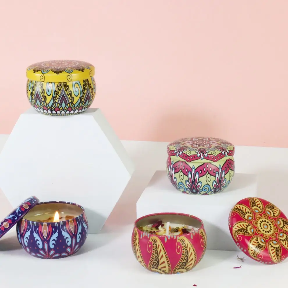 Soy Wax Material Tin Can Decor Candle