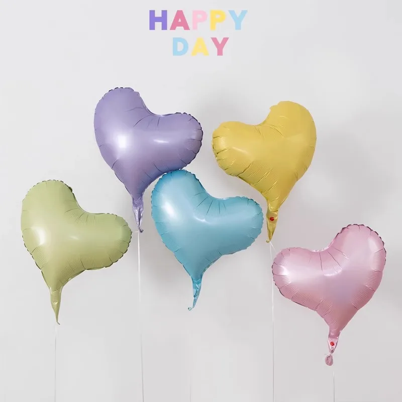 Hot Sale Party Decoration Crooked Macaron Wedding Birthday Helium Foil Heart Balloons