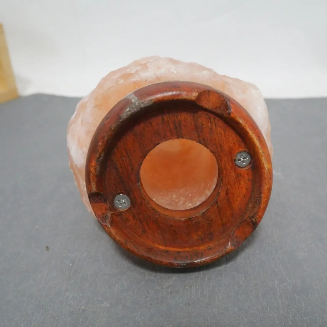 Cheap High Quality Wholesale Dimmer Switch 15w Bulb Wooden Base Decoration Natural Crystal Rock Stone Pink Himalayan Salt Lamps