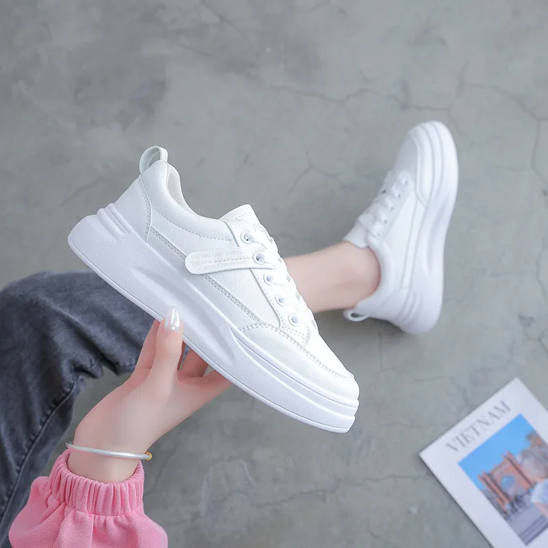 White Leisure Pu Mesh Eva Daddy Shoes Ladies Casual Womens Fashion Casual Shoes White Shoes For Women
