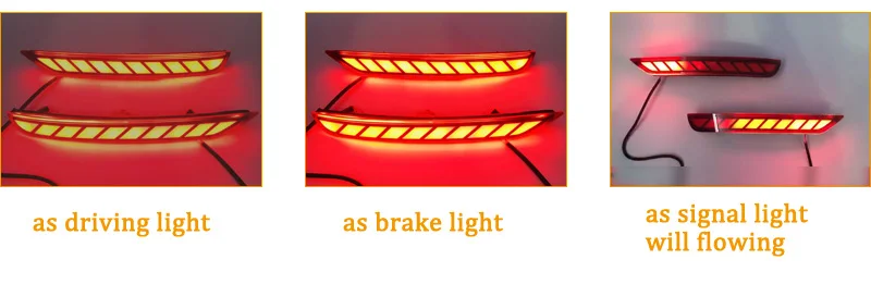 2PCS LED Rear Fog Lamp For Subaru Forester 2008 - 2016 Car LED Bumper Light Brake Light Turn Signal Indicator Reflector