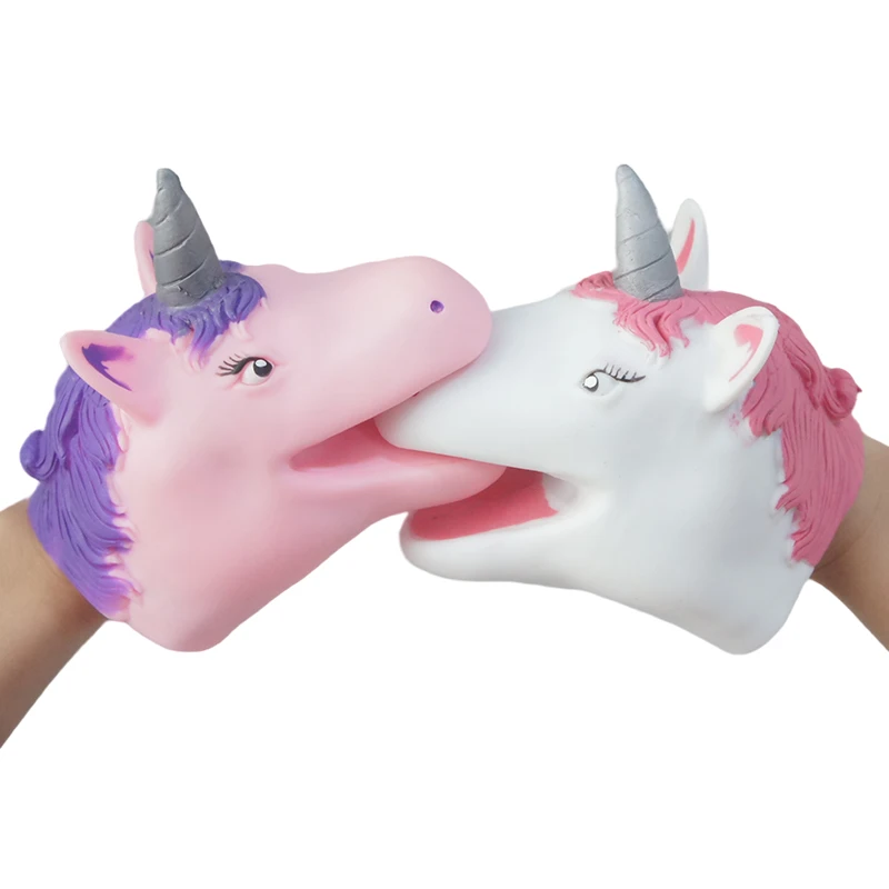 Unicorn Toy Stretchy Hand Puppet Animal Hand Puppets with Movable Mouth Puppet toy