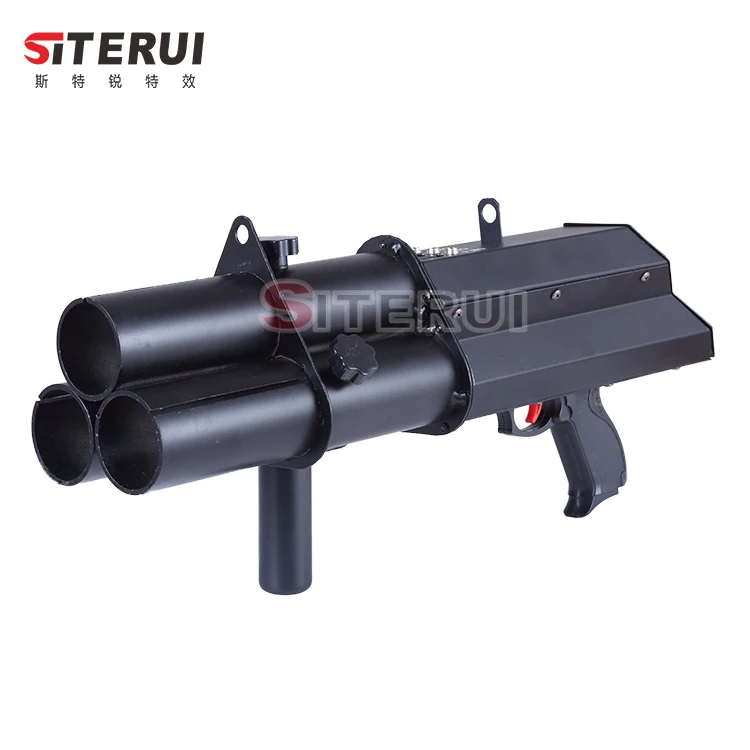3 Shots Hand Hold Electric Shooter Rechargeable Three Head Barrels Popper Machine Spring Battery Powered Confetti Party