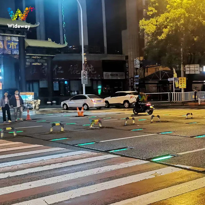 Intelligent Zebra Crossing Luminous Floor Tile Light Stop Waiting Light Crosswalk Ground Warning IP68 Embedded Traffic Light