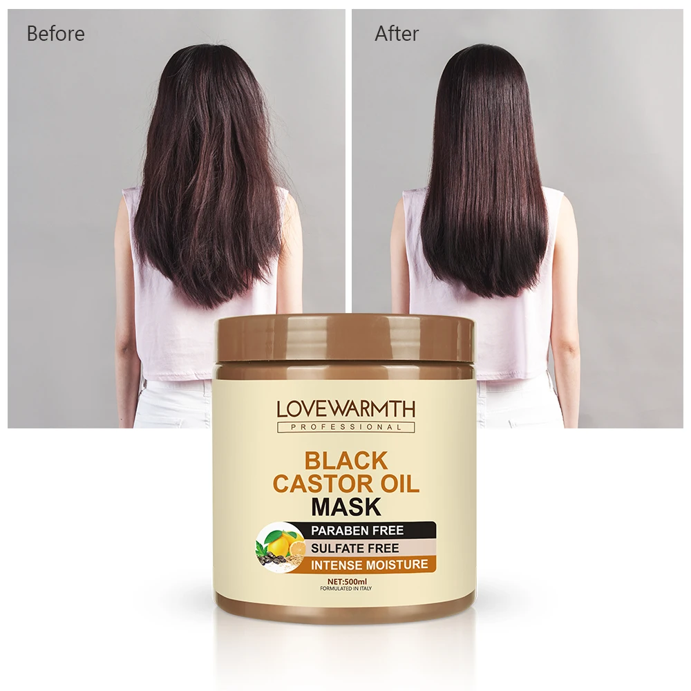 OEM Professional Natural Smooth Black Castor Oil Repairing Hair Mask Organic Collagen Hair Mask