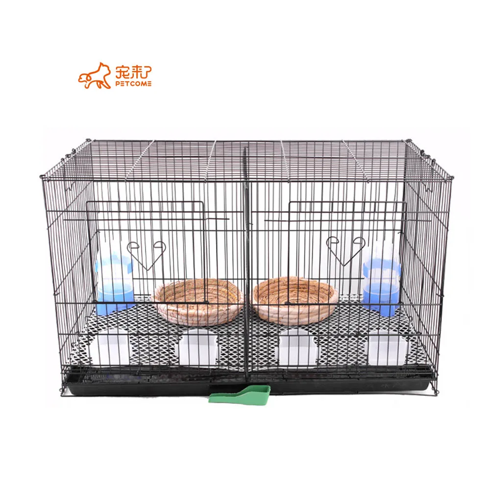 PETCOME Wholesale Wire Big Double Breeding Love Parrot Poultry Pigeon Cage House With Tray