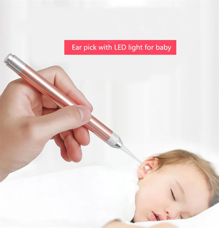 Ear Pick Curette Cleaning Tool Earpick Wax Remover Cleaner Earwax Removal Tool With LED Light