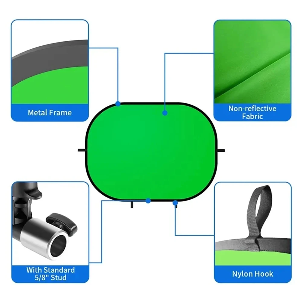 Collapsible Reflector Portable Green Screen Background Chromakey Backdrop Reflector for Photography Photo Studio Props