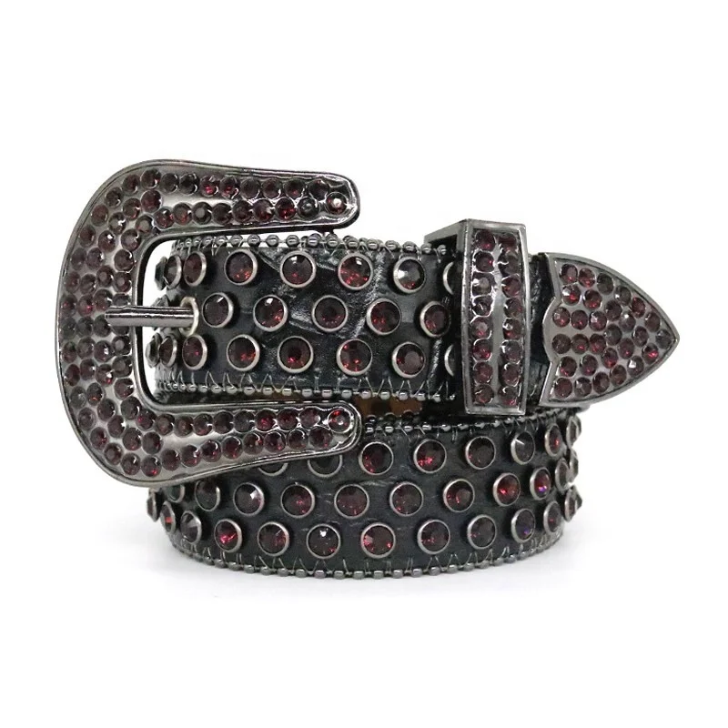 2023 Factory Wholesale Belt Inlaid Rhinestone Crocodile Pattern Zinc Alloy Needle Buckle Personalized Fashion Belt