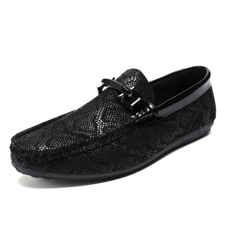 Men Dress Shoes Black Leather Loafers Tassel Casual Slip on Loafer Shoes