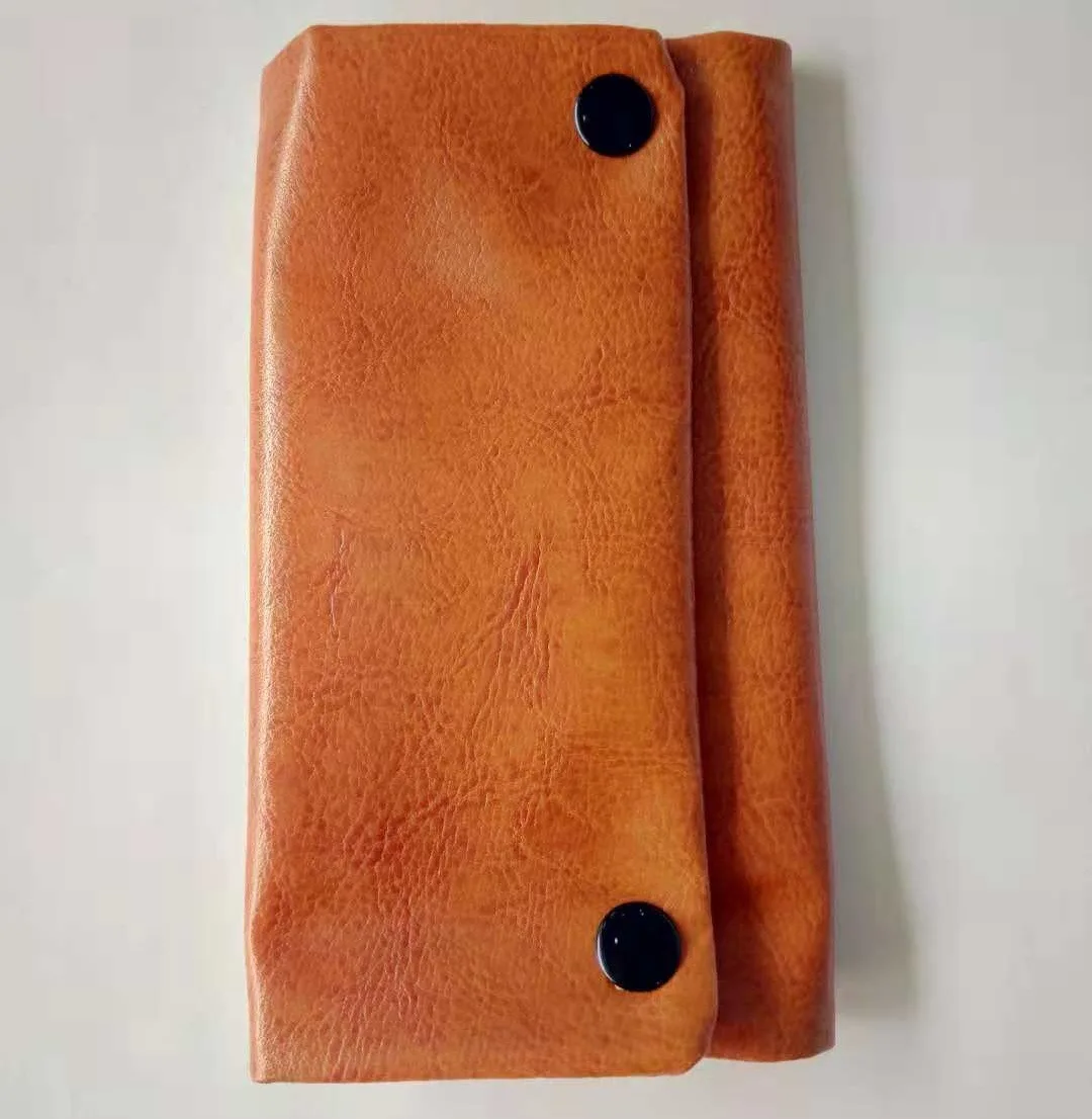 TOP-61033 Wholesale Rolling Soft PU Leather Tobacco Pouch Wallet Bag With Zipper