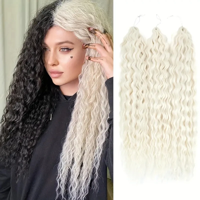 Wholesale Soft Curling Crochet Hair 22inch 30Inch Water Wave Twist Synthetic Kanekalon Braiding Hair Extensions For Black People