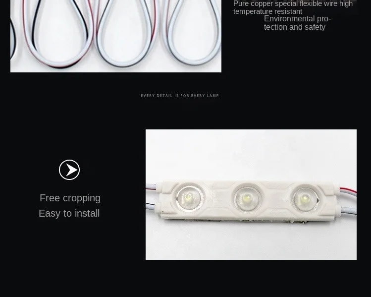 SMD DC 12V 60x13 1.5W High Brightness 3 LEDs 2835 Waterproof Outdoor Injection LED Module for Advertising Sign Boxes