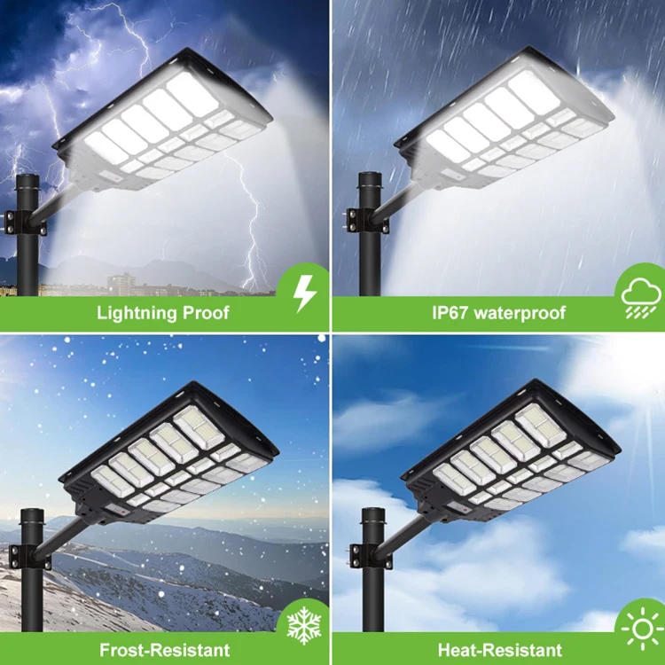 Superior Quality Intelligent optical control Waterproof Ip67 ABS 1000W 2000W 3000W Outdoor All In One Led Solar Street Light