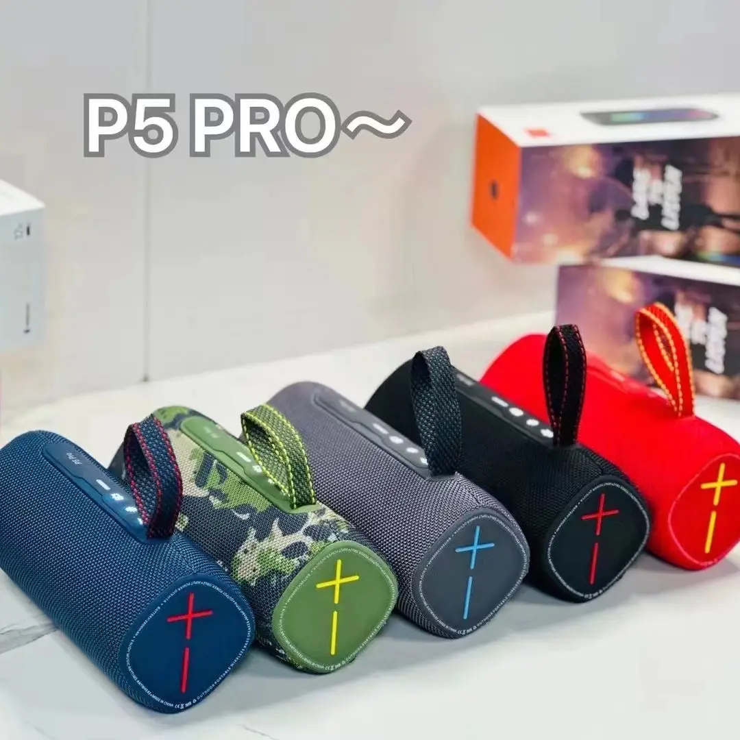 P5-pro LED Portable Wireless Bluetooth Speaker Waterproof Outdoor Loudspeaker RGB Gift Boombox Speakers FM Radio