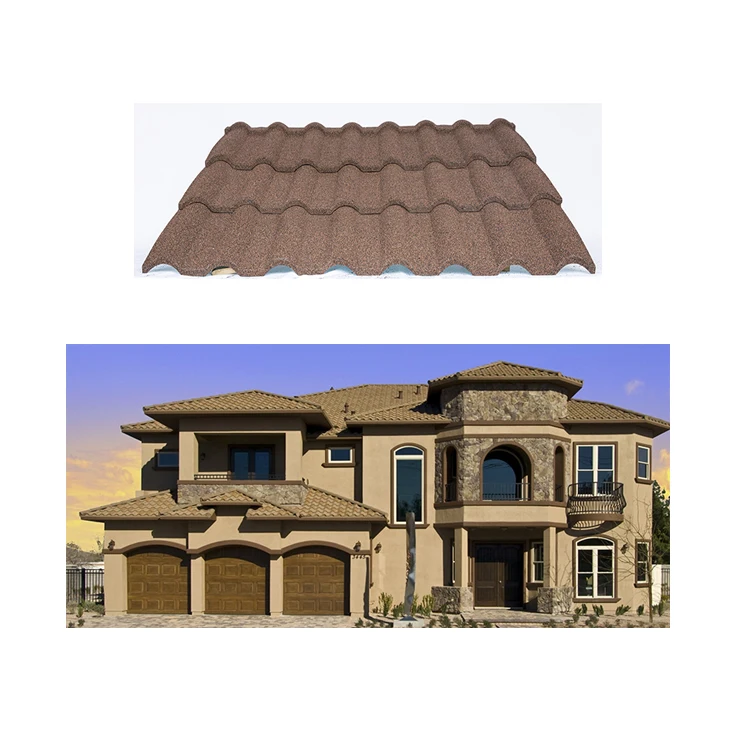 Aluminium Zinc Roofing Sheet Company Bent Types Stone Coated Metal Roof Tile In Nigeria Prices chestnut color