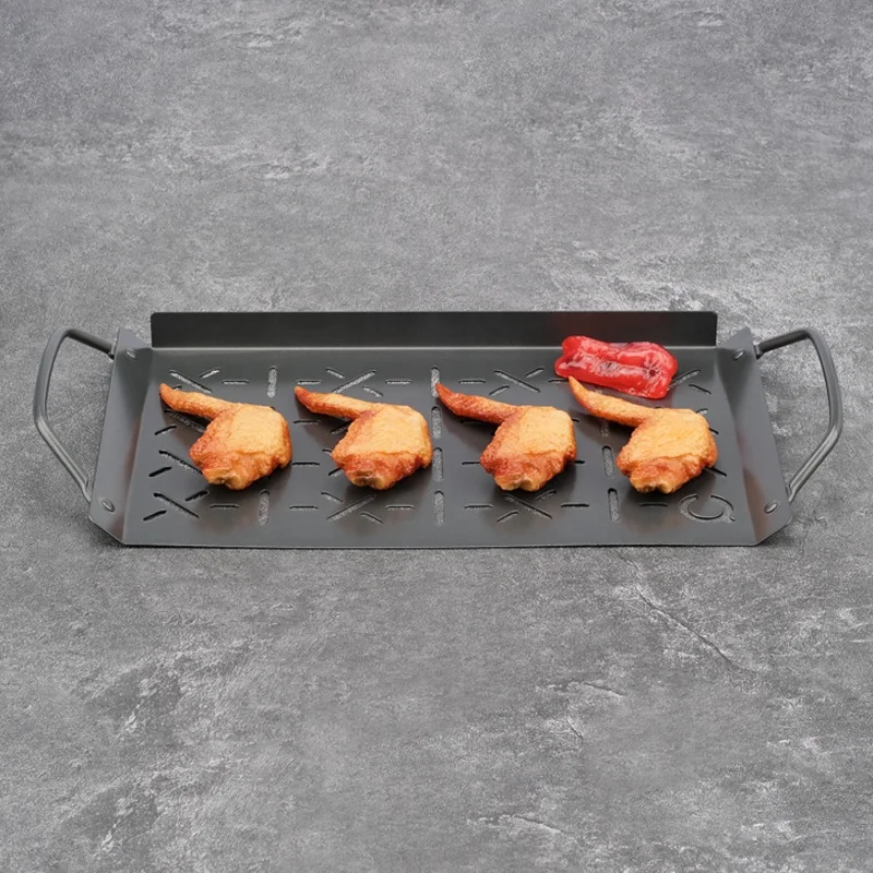 Hot sale carbon steel bbq pan griddle non stick wok for barbecue