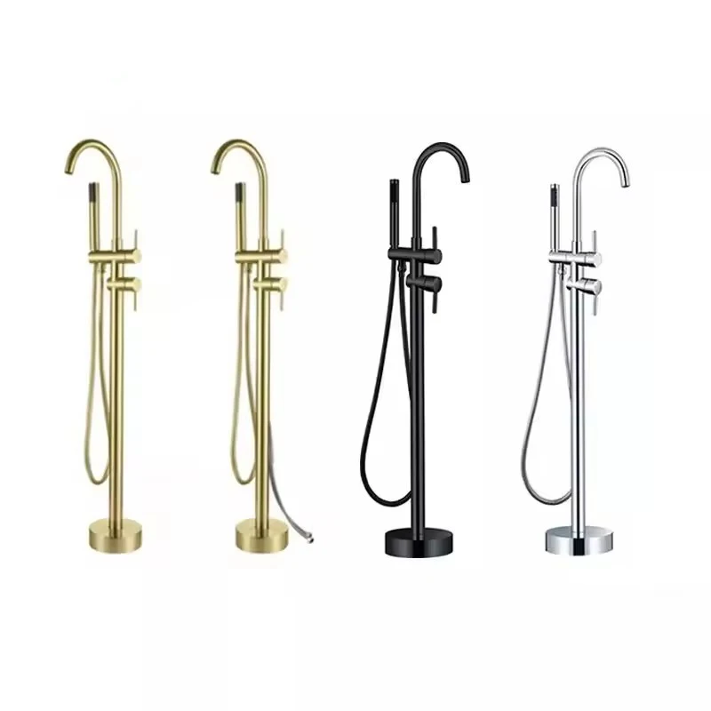 Lusa High quality hot and cold control brass shower faucet floor bath faucet brass floor mounted bathtub faucet