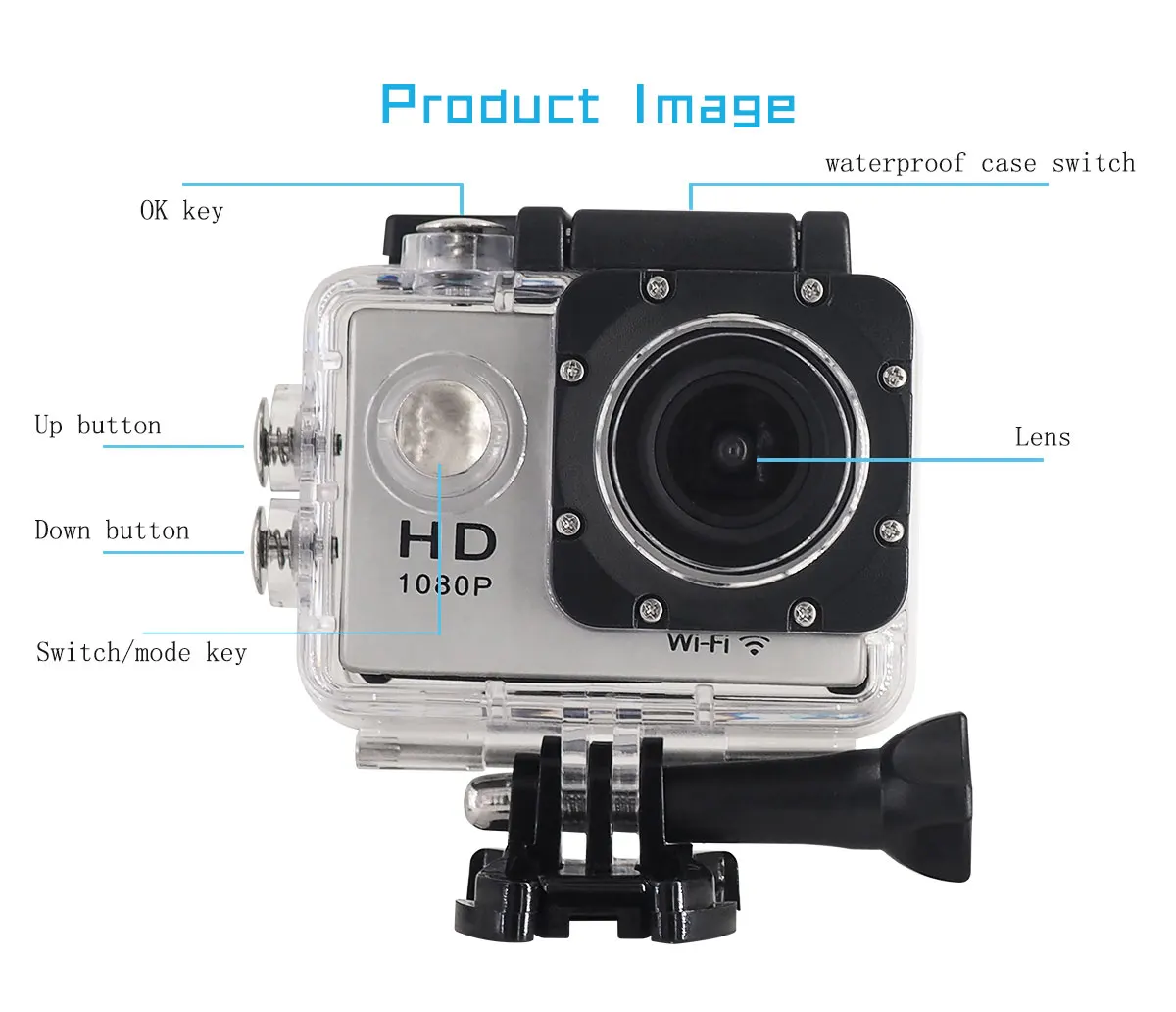 HDKing Factory OEM WIFI Экшн-камера с разрешением Full HD 1080 P